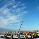 Sundial snowy morning